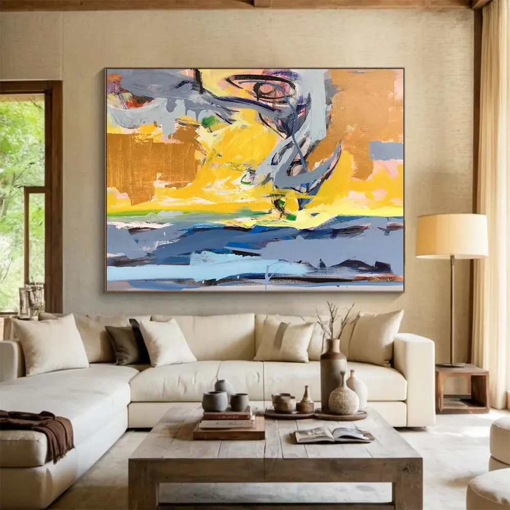 Tropical Handmade Original Sea Living Coastal Abstract Wall Art S4N41